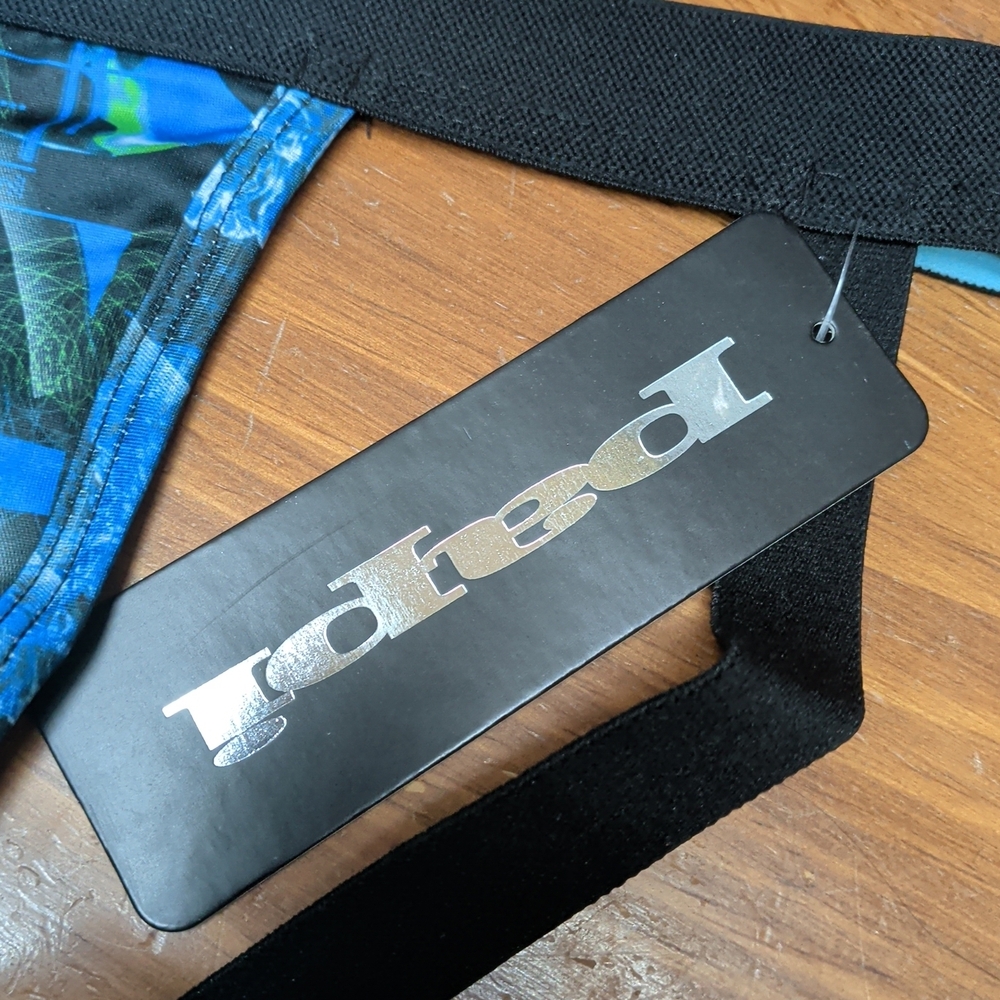 Papi Men’s Blue Patterned Jockstrap - Picture 3 of 5